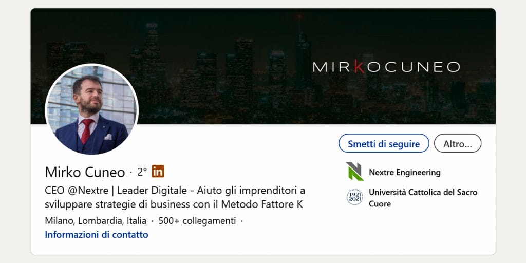 sommario su linkedin