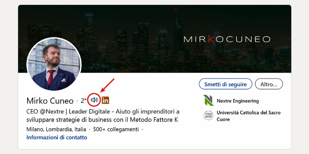 linkedin - registrazione della pronuncia del nome